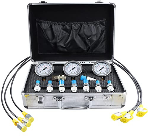 Hydraulisches Drucktest-Kit, 25/40/60 Mpa/8-Kupplungen, Baggerteile, hydraulische Tester-Kupplung, hydraulisches Manometer-Kit für Bagger-Baumaschinen