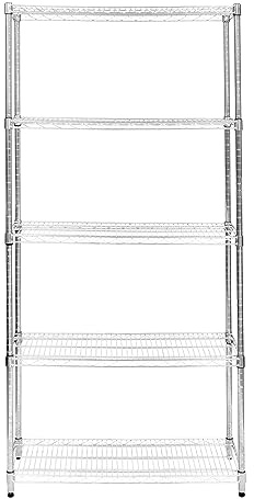 Scaffale in metallo a 5 livelli Unità di stoccaggio per carichi pesanti Scaffali regolabili in altezza senza bulloni e piedini di appoggio 1000kg Capacità di peso 35cm x 90cm x 180cm
