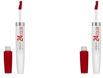 MAYBELLINE New York Lippenstift, Super Stay 24H, Flüssig und langanhaltend, Nr. 560 Roter Alarm, 5 g (2er Pack)