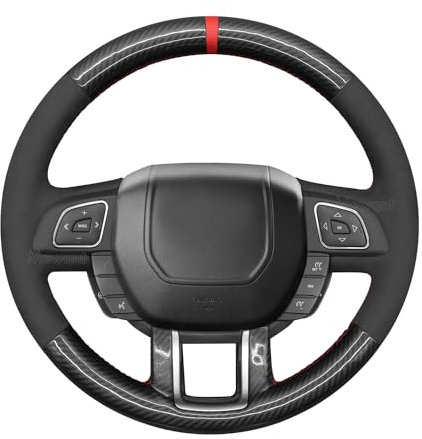 MEWANT Alcantara-Lenkradbezug für Land Rover Range Rover Evoque I (L538) 2012–2019 / Range Rover Evoque (Coupe) 2012–2016, handgenäht