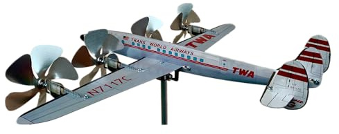 Aereo segnavento modello Lockheed L-1049 Super Constellation TWA, in acciaio inox su cuscinetti a sfera, prodotto in Italia