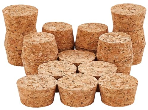 GOMAKERER 20 Stück Korkstopfen Für Flaschen, 3.3-3.9x2cm Konische Korken Ersatzkorken Getränkeverschlüsse Weinflaschenkorken Deckel Für Die Weinherstellung Craft Beer Bottle