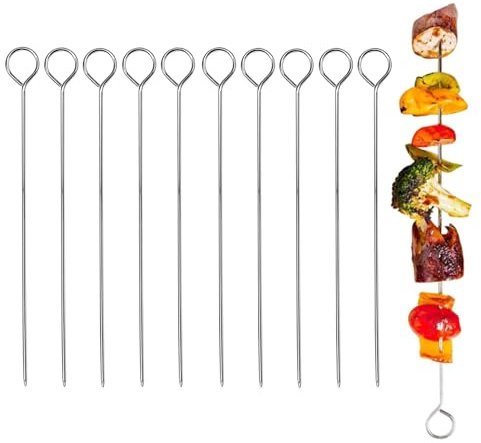 Food-Grade Kebab Turkey Lacers,Metal Skewer for Oven Halloween Christmas Party Turkey,BBQ Metal Skewers Stainless Steel Reusable Skewers for Air Fryer (10)