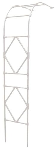 Rankgitter für Hochzeitsbögen, Metall, für Kletterrosen, Reben, strapazierfähig, halbseitig, für den Garten, Torbogen, 180 cm, Weiß