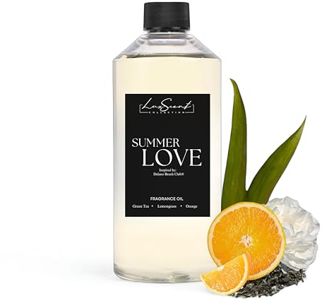 Summer Love Aroma Essential Oil 500ML - A Fusion of Green Tea, Lemongrass, Lily, Amber & Musk - Inspired by Delano Beach Club - Luxury Hotel Diffuser Oil - Aromatherapy Diffuser Oil
