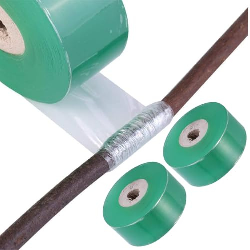 2 Stück Veredelungsband Selbstklebend, Pfropfband Selbstklebend, 120 m langes selbstklebendes Obstbaum Setzlings Pfropfband für Pflanzen Gartengeräte für Obstbäume und Gärten (Grün 2cm)