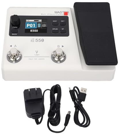 Multiple Effects-Prozessor, IE-550 E-Gitarren-AMP 8-Effektmodule 100 Drum Rhythms App, die für Professionelle Aufnahmen und Tägliche Praxis Betrieben Werden (EU-Stecker)