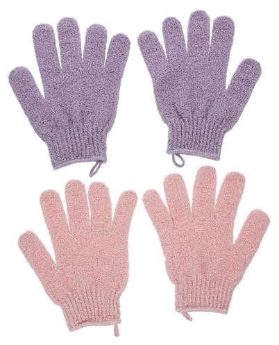 Anneome 2 Paar Körperpeeling Handschuhe Aus Dicht Gewebtem Stoff Hautfreundlich Mit Fünf Finger Design Für Dusche Spa Wiederverwendbar Zur Entfernung Abgestorbener Haut