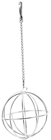 ibasenice Balle Distributrice De Nourriture pour Hamster Et Lapin Mangeoire Sphérique Acier Inoxydable Distributrice Herbe pour Animaux De Compagnie avec Crochet pour Cage