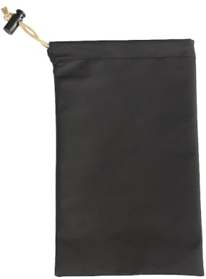 Blausky 1 Stück Schwarz Säckchen zum Befüllen,wasserdichte Drawstring Aufbewahrungstasche aus PU,Stoffbeutel mit Kordelzug für Mobiltelefonen Kamera Mobile Stromversorgung,12.5x21cm
