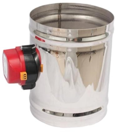 Milageto Stainless Steel Electric Air Duct Damper Valve, Lightweight Motorized Volume Damper, OD 150mm AC220V