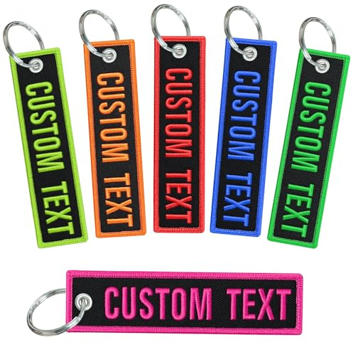 Porte-clés personnalisés, porte-clés moto avec texte/numéro brodé recto verso, porte-clés unisexe personnalisé pour chambres de motards et voitures