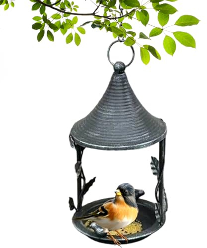 Comede para pájaros de Metal: decoración Retro de Porche, Comede Exterior para jardín al Aire Libre, jardín, Patio, balcón, Porche, Proporciona a los pájaros alimento, fomenta la Vida SIL