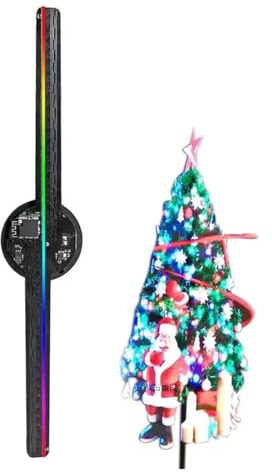 Ventilador holográfico 3D, Ventilador de Holograma 3D, proyector 16,5 Pulgadas con 224 Cuentas Luces LED for Tiendas Negocios, Bares y Fiestas para Tienda/Bar