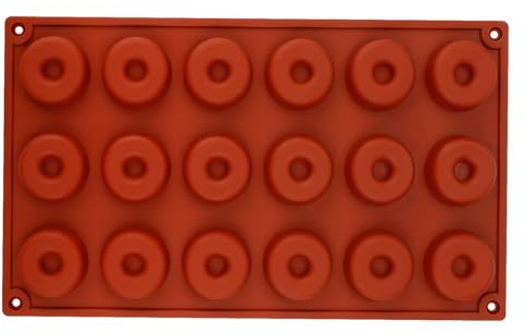 wellrun 18-Cavity Silicone Donut Mold,Non-Stick Mini Doughnut Baking Tray for Oven,Reusable,BPA-Free Heat-Resistant Kitchen Baking Pan for DIY Cake,Biscuit,Muffin,Bagels,Ice Cube,Jelly,Candy