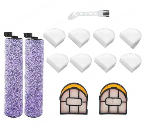 Rulleborste och filter，kompatibel med Shark WDB1F2 WD201 WD201C WD100 | Optimerad borststruktur lyfter olika markskräp(13pcs)