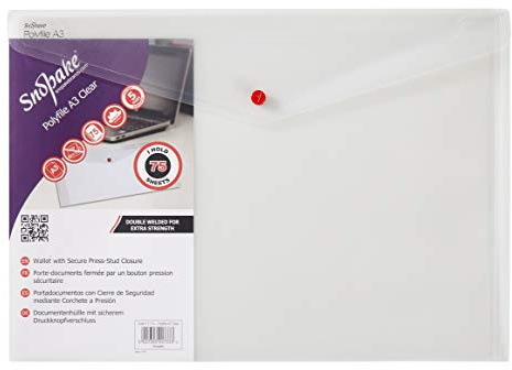 Snopake Polyfile klassische Dokumententasche Polypropylen A3 5 Stück transparent