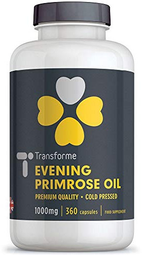 Transforme Evening Primrose Oil 1000mg Capsules | Cold Pressed Maximum Potency | 360 Omega 6 Softgels | High GLA Gamma Linolenic Acid