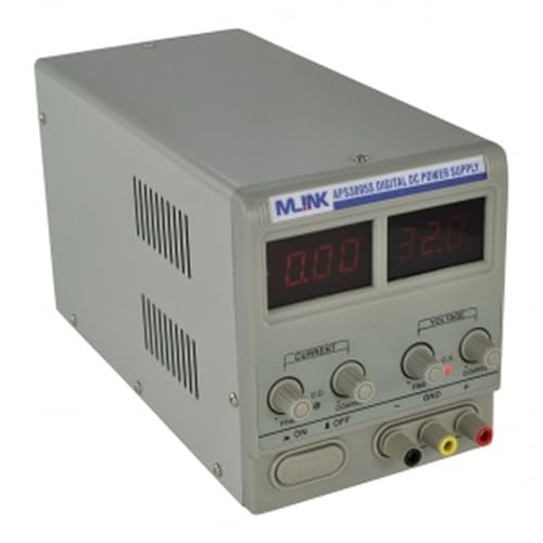 Fuente de Alimentación Regulable Mlink APS3005S 30V 5A 150W Display LED 3½ Dígitos Canal Único para Laboratorio