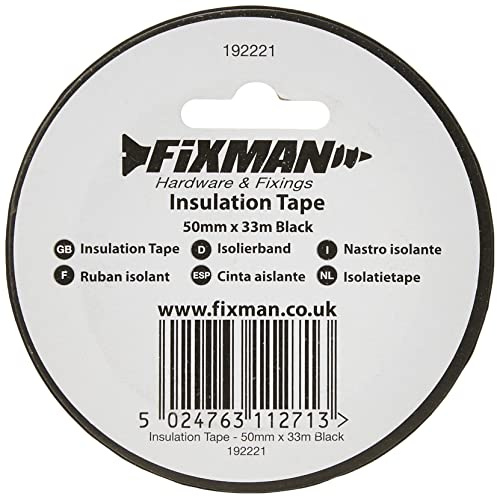 Fixman 192221 Isolierband 50mm x 33m, schwarz