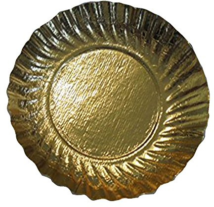 PZ 50 VASSOIO DISCO GOLD DI CARTONE 12 CM. IDEALE PER DOLCI PASTICCINI MONOPORZIONI PER ALIMENTI PAPER