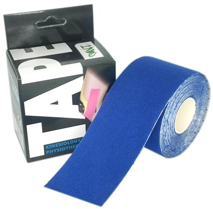 NT Kinesiology Elastic Tape | 5m x 5cm Roll of Elastic Muscle Support Tape for Exercise, Sports & Injury Recovery (Blue)
