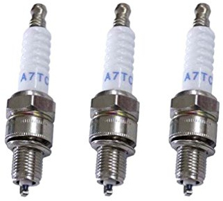 AISEN Lot de 3 bougies d'allumage A7T pour moteurs chinois 4 temps 90/110/125 cc Quad Dirt Bike Pitbike Dax Dirt Enduro Crossbike