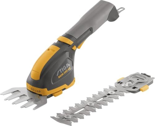 STIGA SGM 102 AE Akku-Multifunktionswerkzeug, Heckenschere 18 cm, Rasenmäher 11 cm, Akku 10,8 V 2,5 Ah, inkl. Koffer