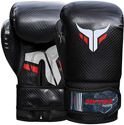 Mytra Fusion Kids boxning handskar kol AL2 (svart, 6 oz)