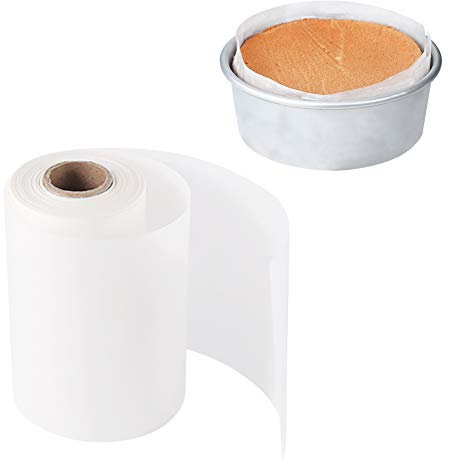 BYKITCHEN Backpapier Rolle, 7 cm x 50 m Backpapier zuschnitte, Klein Butterbrotpapier rolle, Antihaft Backpapier für Kuchenform, Springform (weiß)
