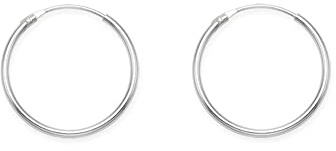 Heather Needham Sterling Silver Hoop Earrings - SIZE: 16mm x 1.2mm - MUCH SMALLER THAN SHOWN -Silver sleepers gift boxed 6227