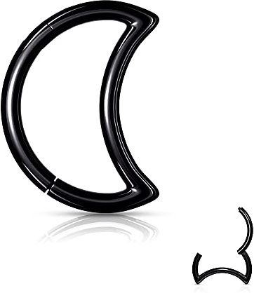 Treuheld® Halbmond Segmentring-Clicker Piercing in 4 Farben