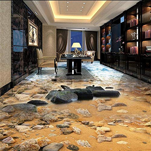 Wallpaper Mural Wall Stickers Seaside Sandstone River Living Room Bathroom 3D Floor Painting Papel de parede-430 * 300cm