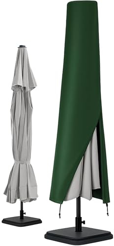 Parasol Covers Waterproof with Zipper (170 * 25 * 50 cm) - Parasol Covers Heavy Duty for Garden and Outdoor - Rip Proof, UV Protection and Weather Resistant Parasol Cover for Garden Umbrella (Green)