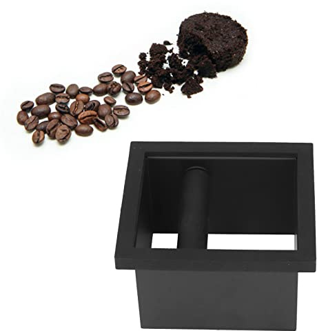 Coffee Knock Drawer, Coffee Knock Box Grounds Papelera de Desecho Incrustado sin Fondo Boca Plana Acero Inoxidable Coffee Knock Box Contenedor para Amantes del Café