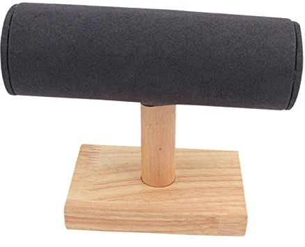 Sharplace Présentoir à Bijoux, Support de Barre en T, Organisateur de Rangement, Montres, Colliers, Chaîne en Bois, Bracelets, Bracelets, Organisation, Vitrine, Petit Gris