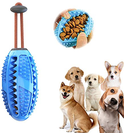 Norhogo Kauspielzeug für Hunde, hundespielzeug Intelligenz, hundezahnbürste, kauspielzeug Hund robuster Naturkautschuk und Zahnreinigung, für Große, Mittelgroße,Kleine Hunde, blau