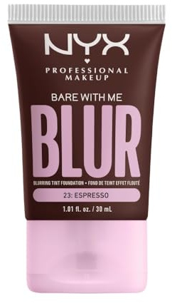 NYX Professional Makeup Weichzeichnende Foundation mit mittlerer Deckkraft und mattem Finish, Bis zu 12 Stunden Pflege und Feuchtigkeit, Mit Niacinamiden, Bare with Me, Farbe: Espresso, 1 x 30 ml