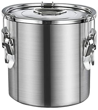 ANIRYA Suppentopf 304 Food Grade Stainless Steel Sealed Barrel, 360 ° Inverted Leak-Proof, verdickt große Kapazität, Flüssigwein Lagerung Fass Reis Fass (Size : 54cm*53.5cm(100L))