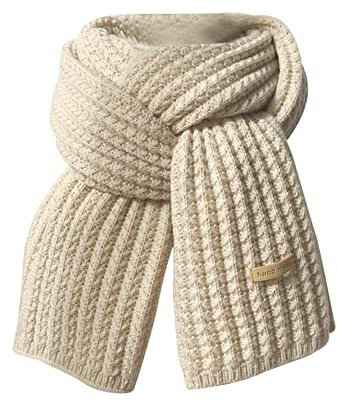EHOTER Écharpe Femme Hiver Écharpe Tricotée Mode Femme Longues Écharpes Femme Vintage Grande Écharpe Douce Chaude Pashmina Laine Épaissie (Beige)
