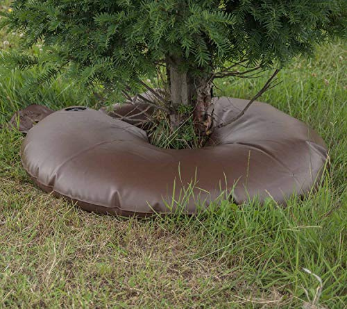 treebag Bewässerungsringe für Bäume 5 x 75L / 98cm I Bewässerungssäcke für Bäume aus PVC I brauner Baum Bewässerungs-Sack zur gezielten Bewässerung I UV-Stabiler Bewässerungsring für Bäume