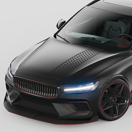 Finest Folia Racerremsa negativ bildekal 120 x 25 cm för motorhuv motorcykel buss klistermärke biltillbehör tuning dekor design folie racing ränder tak KX080 (10 svart matt)