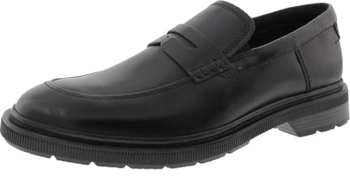 Clarks Burchill Penny Mens Black Leather, 8