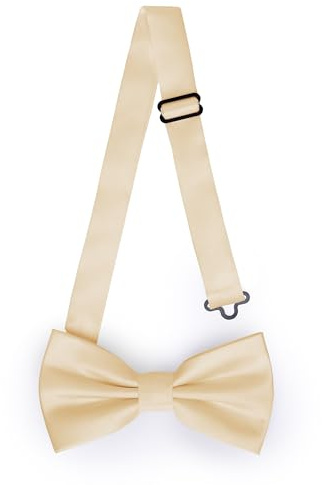 Ladeheid Nœud papillon élégant pour hommes - mat, réglable, parfait pour mariage, fête, bureau. Idéal pour hommes, femmes, adolescents BMM (12cm x 6cm, Beige)