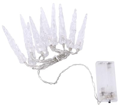 Garneck Eiszapfen Lichterkette Led Mit 10 Warmweißen Leds Energiesparend Und Wetterfest Für Dekorative Beleuchtung Bei Partys Und Wohnbereich