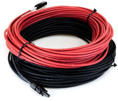 NAKA Solarkabel 6mm2 Set PV Kabel Verlängerung Solarleitung Rot MC4 Stecker Solarstecker PV 100 m Schwarz