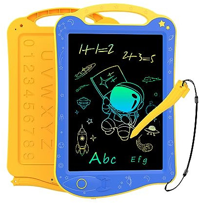 HOMESTEC Schreibtafel 8,5 Zoll, Buntes Display, LCD Elektronische Maltafel für Kinder zum Notieren/Zeichnen, Optimaler Papierersatz, Kinderspielzeug ab 3 Jahre Gelb