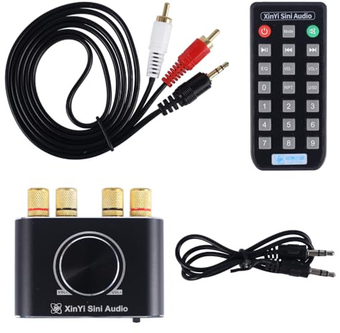 Mini ricevitore audio senza fili, modulo amplificatore di potenza 5.1 adattatore stereo Hi-FI 50 W x 2 con ingresso BLU/AUX/USB per altoparlanti wireless fai da te