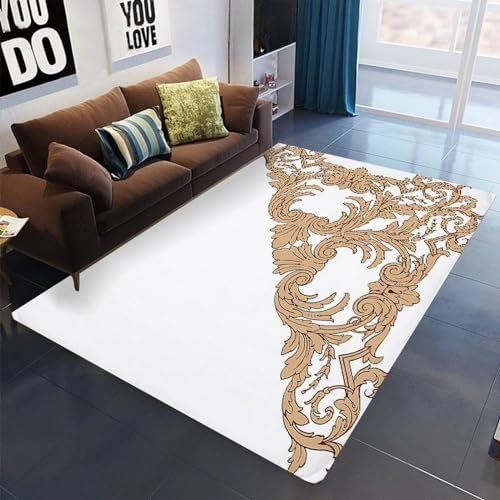 Teppich Läufer Flur Goldene Retro-Gittergeometrie 3D Küchenläufer Waschbar, Lange Korridor Teppich, Für Flurtreppen Schlafzimmer,Rutschfest Schallschutz Türmatte Mit 200 X 300 Cm - Leicht Zu R -4M3Q1O