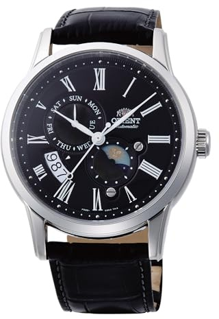 Orient Classic Sun & Moon AK00 Herren-Armbanduhr, automatisch, manuell aufziehbar, elegant